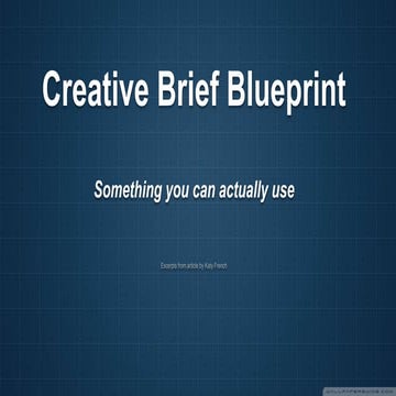 Creative Brief Blueprint