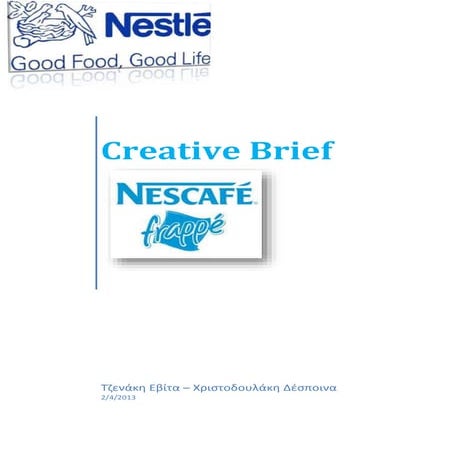 Creative brief nescafe frappe | DOCX