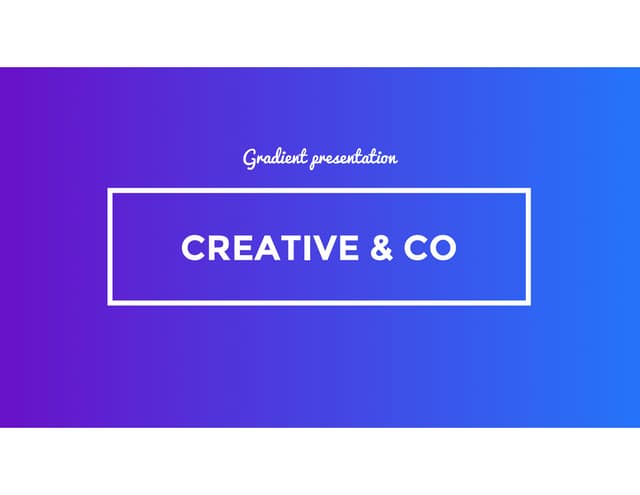 CREATIVE & CO Presentation