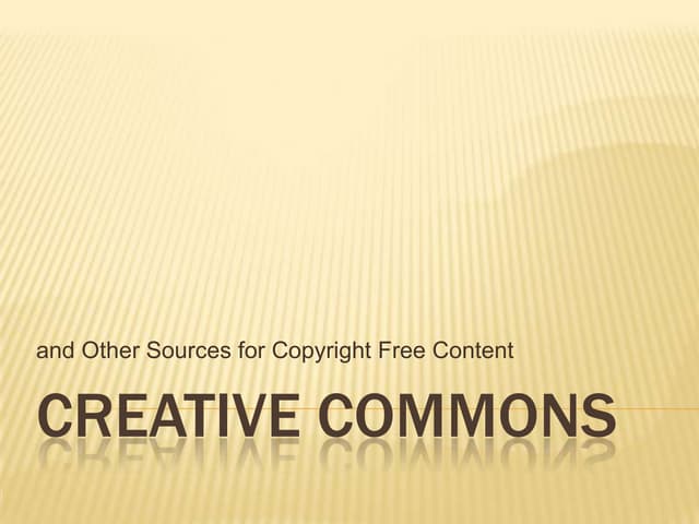 Creative Commons:  ITEC 2011