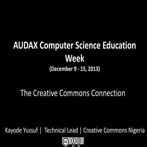 Creative commons and science education for audax computer science week
