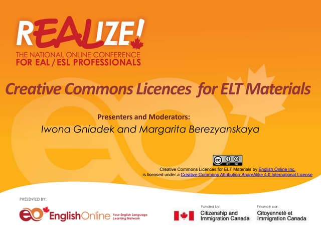 rEALize14 Creative Commons for ELT materials