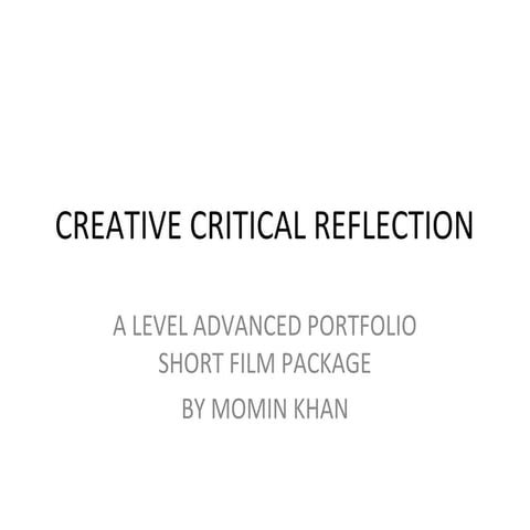 Creative critical reflection | PPTX