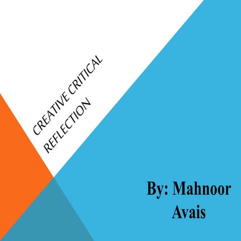 Media Studies portfolio-Creative critical reflection | PPTX