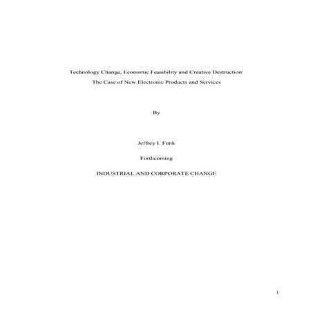Creative destrution, Economic Feasibility, and Creative Destruction: The Case of New Electronic Products and Services 