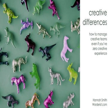 Creative Differences  (or, thoughts on how to manage creative teams even if y...