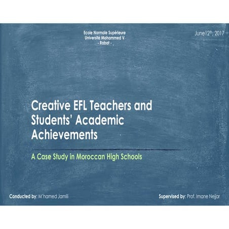 Creative EFL Teachers & Students' Academic Achievements