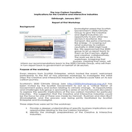 Creative & interactive industries   workshop 1 report jan 2011
