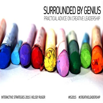 Surrounded By Genius: Practical Advice On Creative Leadership