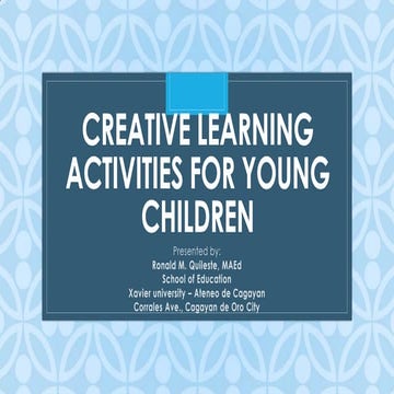 Creative learning Activities for Young Children