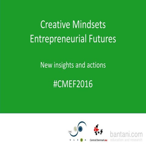 Creative mindset entrepreneurial future event ppt intro
