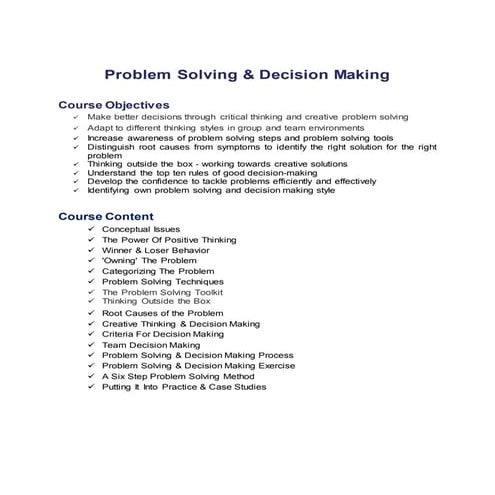 Creative problem solving