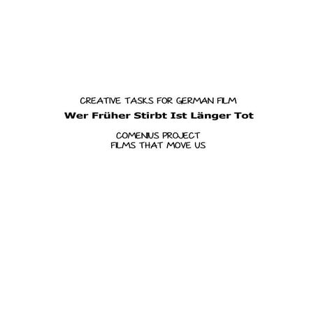 Creative tasks for German film