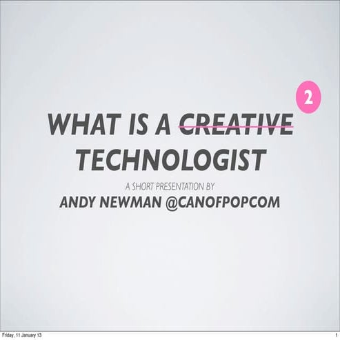 What's A Creative Tech PT2