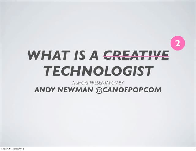 What's A Creative Tech PT2