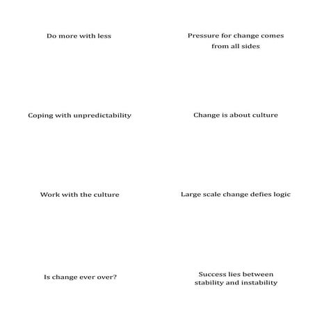 Creative thoughts on change