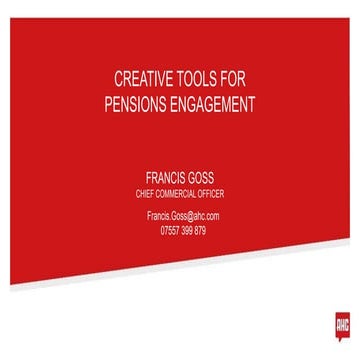 Creative Tools for Pensions Engagement 2018