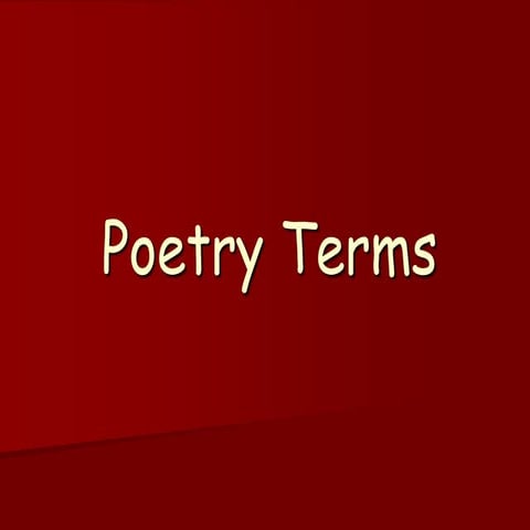 Creative Writing | Poetry Terms