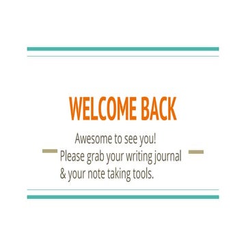 Creative Writing - Wednesday | PPTX