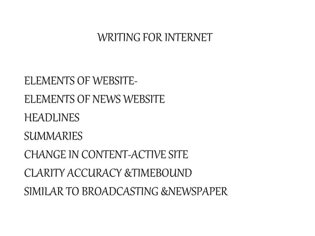 Creative writing sectin 2 unit 3 writing for internet