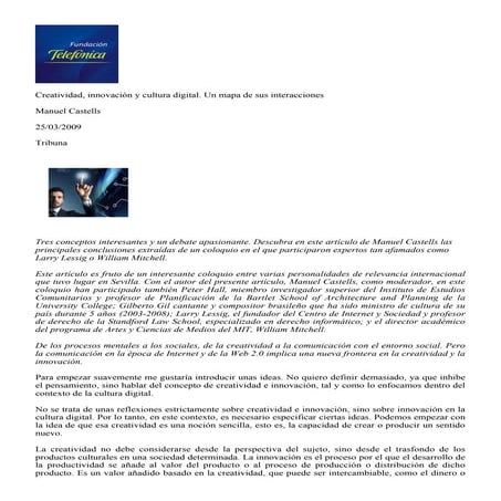 Creatividad, innovación y cultura digital. Un mapa de sus interacciones