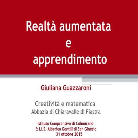 Realtà aumentata e apprendimento