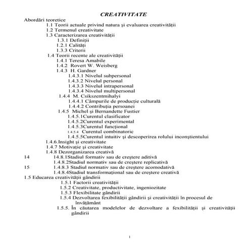 Creativitatea Abordari Teoretice