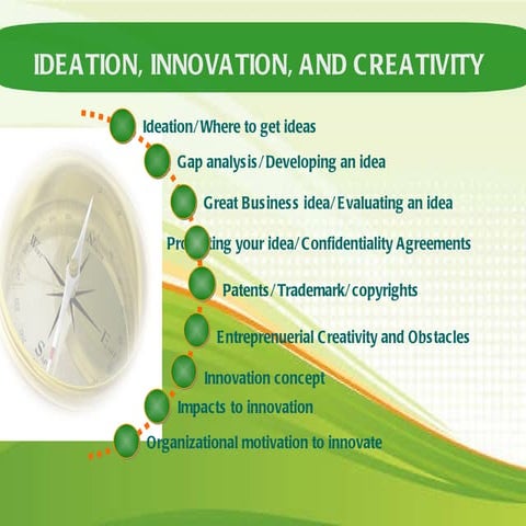 Ideation, Innovation and Creativity