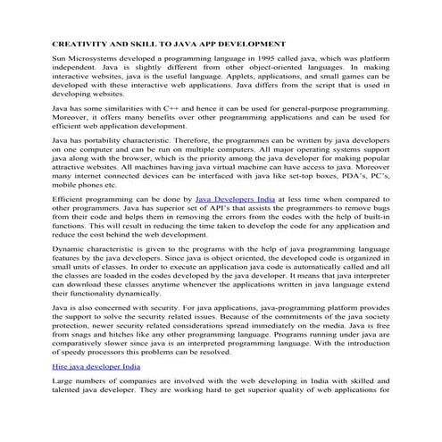 Mobile Application Development Using Java