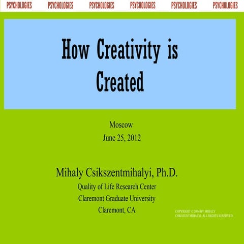 A Systems Perspective on Creativity | PDF