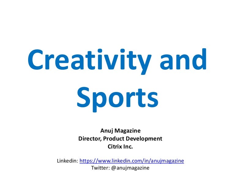Creativity and Sports