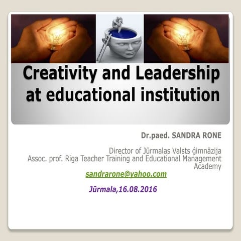Creativity and leadership in educational establishment
