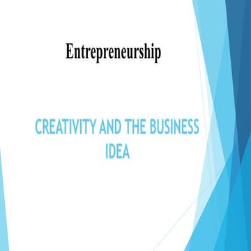 Creativity and the business idea