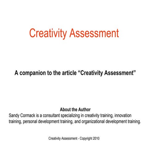 Creativity Assessment