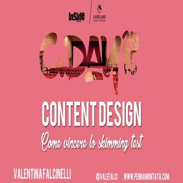 CONTENT DESIGN. OLTRE LE PAROLE C'È DI PIÙ (Valentina Falcinelli)