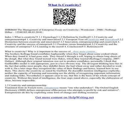 Creativity Essay