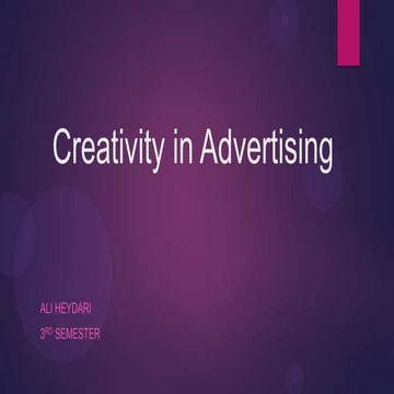 Creativity in advertising 