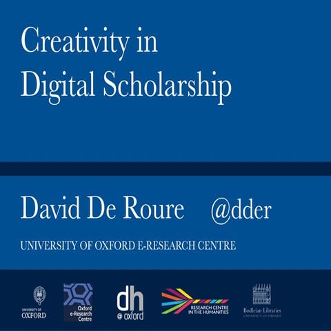 Creativity in Digital Scholarship