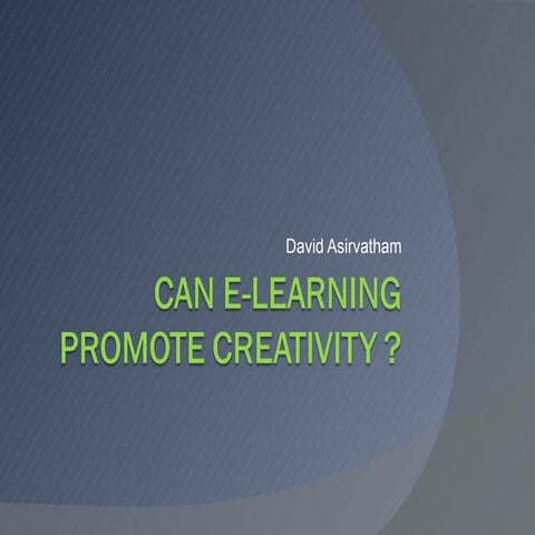Can e-learning promote creativity?