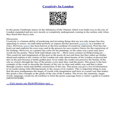 Creativity In London | PDF