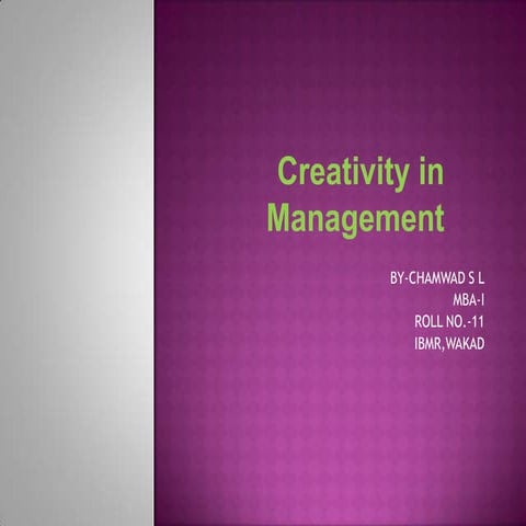Creativity in management