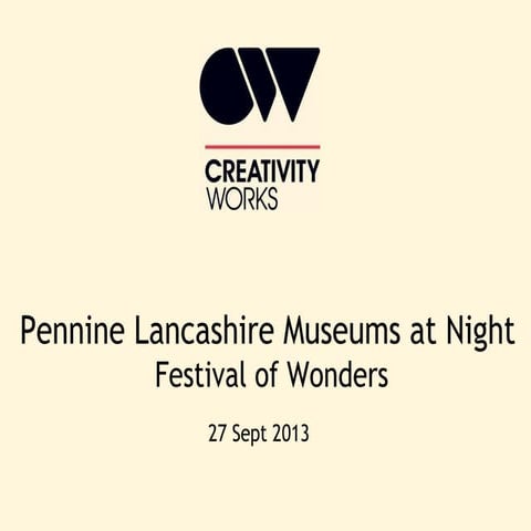 Elaine Lees from Creativity Works on creating a Museums at Night cluster