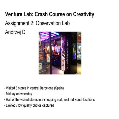 Assignment 2 store observation | PPTX