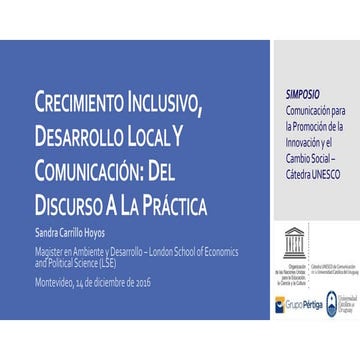 Crecimiento inclusivo, desarrollo local y comunicación