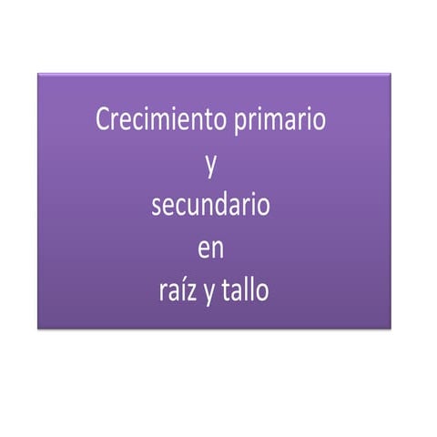 Crecimiento primario secundario raiz y tallo