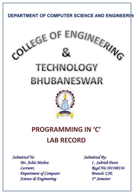 C Record Frontpage | PDF