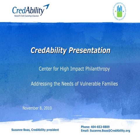 CredAbility: Nonprofit Credit Counseling & Education | PPT