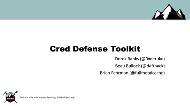 CredDefense Toolkit