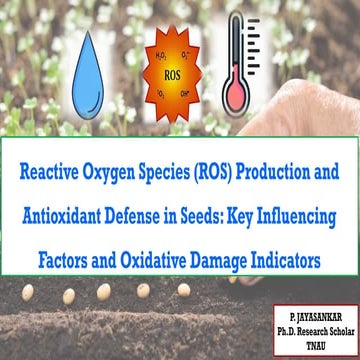 Reactive Oxygen Species (ROS) Production and Antioxidant Defense in Seeds: Ke...