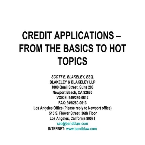 Credit Application Powerpoint